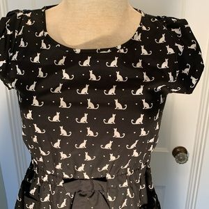 Excellent Condition Girl’s Faded Glory Black & White Cat Dress XL (14-16) 🐈‍⬛